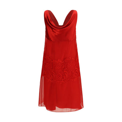 Dress by Ferragamo for women in satin silk chiffon multicolor showcases a striking silhouette, elegantly detailed with a , refined , and a striking midi for a striking finish.
