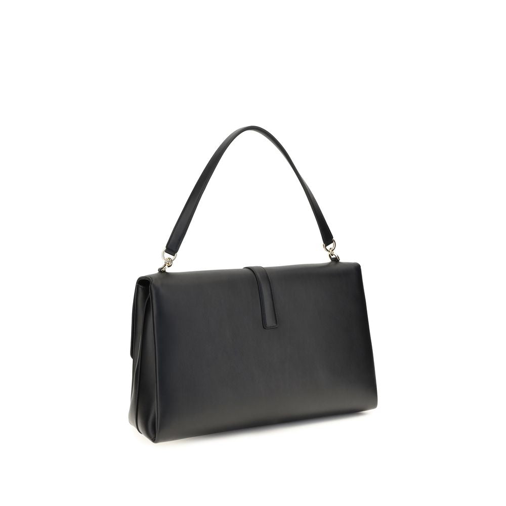 Large Shoulder Flap Clutch Bag by Ferragamo for women in bos taurus calf leather black features a effortless chic silhouette with a secure flap, ample , and versatile shoulder-strap & handle for a effortless chic finish.