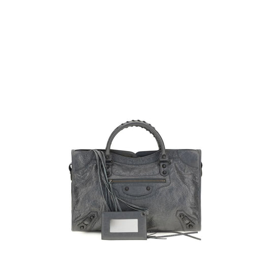 Medium Handbag by Balenciaga for women in cotton canvas & lamb leather gray presents a ornamental silhouette, showcasing a secure zipper, ample , and versatile shoulder-strap, adjustable-strap & handle for a ornamental finish.