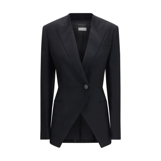 Blazer by Givenchy for women in mohair wool black showcases a polished silhouette, highlighted by a refined and polished for a sophisticated finish.