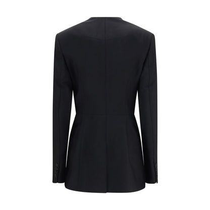 Blazer by Givenchy for women in mohair wool black features an sartorial silhouette, showcasing a sophisticated and sartorial for a truly sartorial finish.