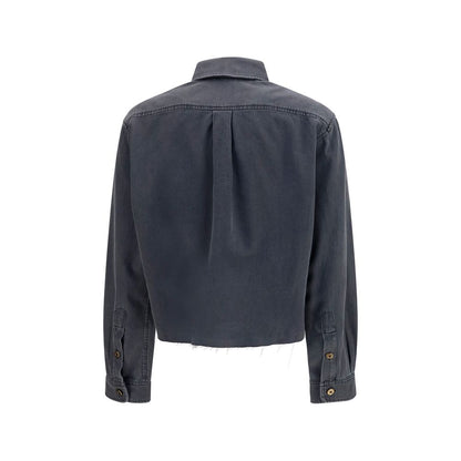 Shirt by Miu Miu for women in denim cotton gray presents a discerning silhouette, showcasing a sophisticated and for a truly discerning finish.