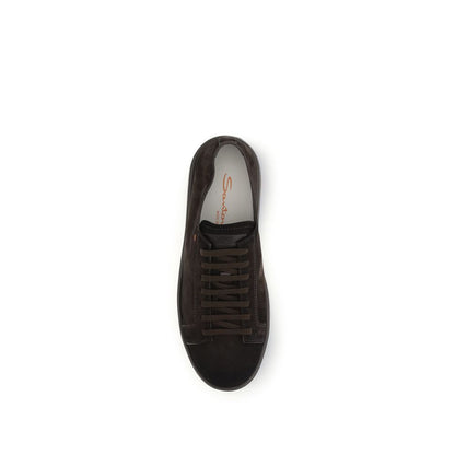 Sneakers by Santoni for men in bos taurus calf suede leather brown features an versatile design from the Men's Low Top Bos Taurus Calf Suede Leather Sneakers collection, highlighting a versatile low-top style for a premium, high-fashion look.