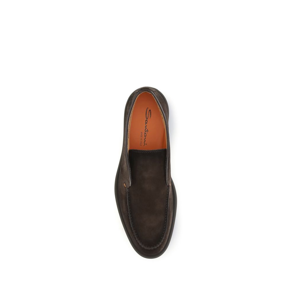 Flat Ankle Boots by Santoni for men in bos taurus calf suede leather brown features an effortless chic silhouette from the Men's Bos Taurus Calf Suede Leather Flat Ankle Boots collection, showcasing a effortless chic flat and refined for an effortless chic look.