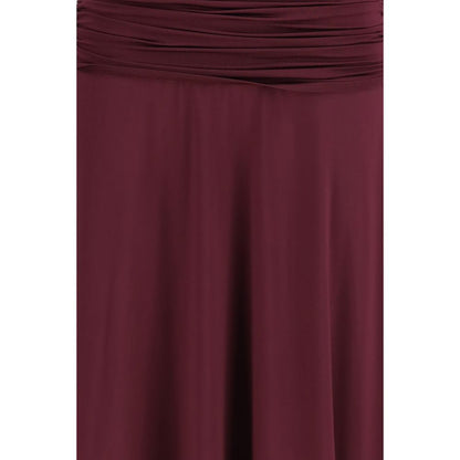 Self-Portrait Women's Short-Sleeve Stretch Viscose Midi Dress - Bordeaux