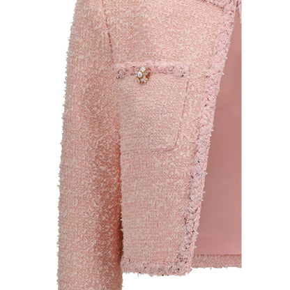 Jacket by Self-Portrait for women in polyamide polyester acrylic wool multicolor & pink features an utilitarian silhouette with a refined , showcasing sophisticated for an utilitarian aesthetic.