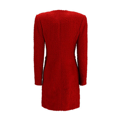 Dress by Magda Butrym for women in polyamide wool multicolor showcases a striking silhouette, elegantly detailed with a , refined round neckline, and a striking short for a striking finish.
