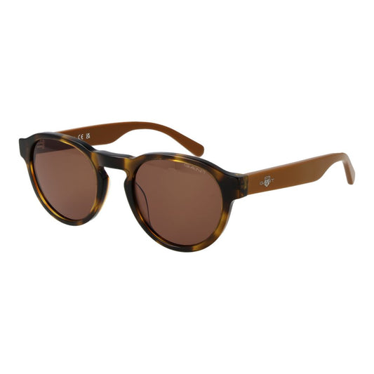 Gant Panto Non-Polarized Dark-Tint Metal & Acetate Sunglasses - Brown