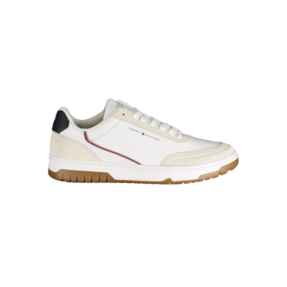 Athletic Sneakers Tommy Hilfiger men polyester polyurethane leather blue, red, white & print featuring a avant-garde Men's Athletic Polyester Polyurethane Leather Sneakers design with a avant-garde athletic style for a refined finish.