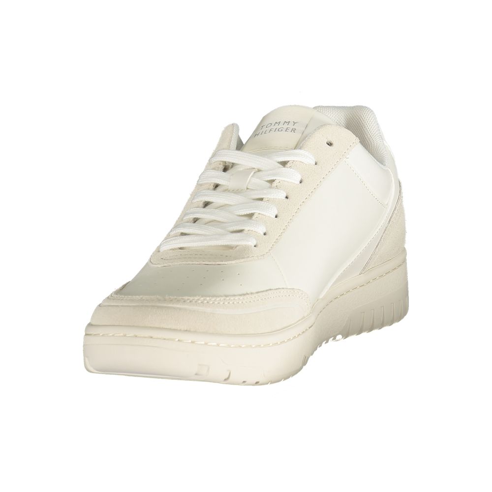 Athletic Sneakers by Tommy Hilfiger for men in faux leather & canvas green, white & print showcases an impeccable silhouette, defined by an impeccable athletic style design that perfectly captures the essence of the Crisp Men's Athletic Faux Leather & Canvas Sneakers.