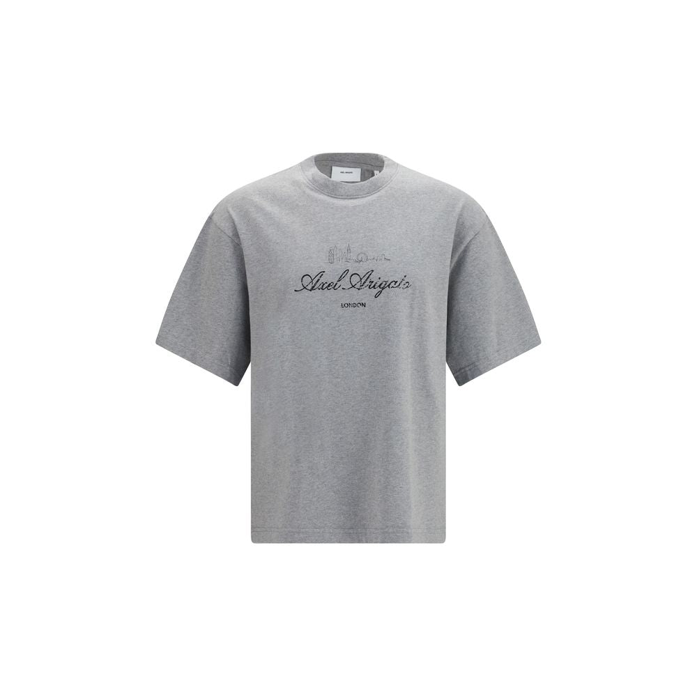 T-Shirt by Axel Arigato for men in organic cotton gray showcases a fashionable silhouette, elegantly detailed with a fashionable and for a sophisticated, high-fashion look.