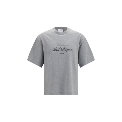 T-Shirt by Axel Arigato for men in organic cotton gray showcases a fashionable silhouette, elegantly detailed with a fashionable and for a sophisticated, high-fashion look.