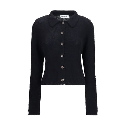 Cardigan by Our Legacy for women in polyamide merino & alpaca wool black, brown & pearl showcases a captivating silhouette, artfully detailed with a captivating and for a truly sophisticated captivating look.