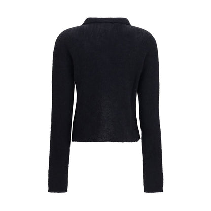 Cardigan by Our Legacy for women in polyamide merino & alpaca wool black, brown & pearl presents a textural silhouette, artfully finished with a textural and for a sophisticated, textural look.