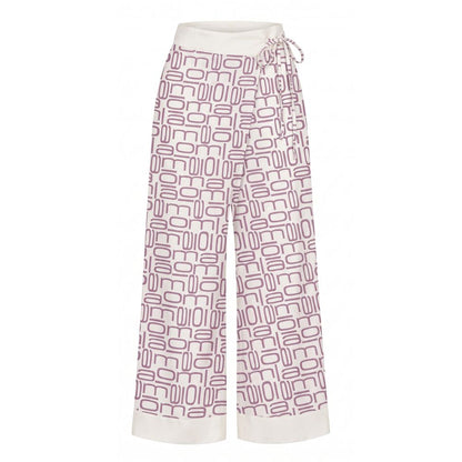 Malo Purple Silk Women Pants