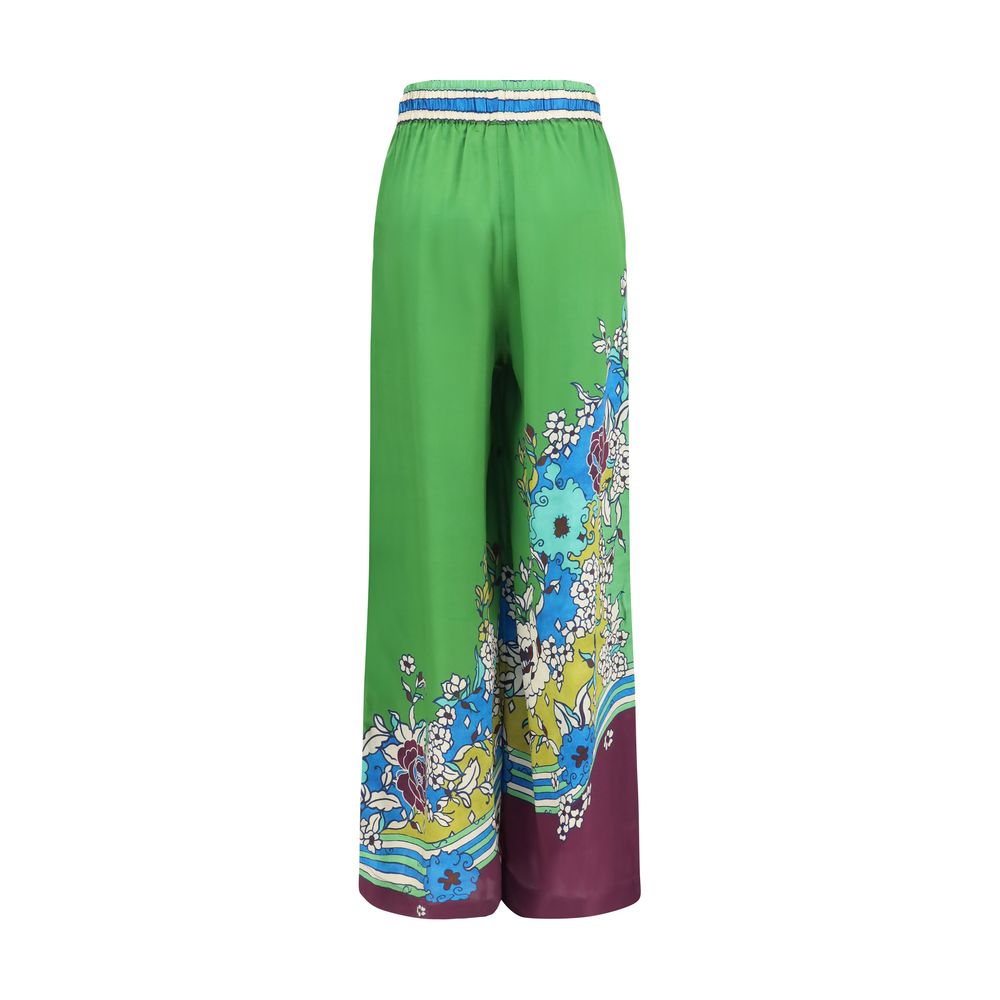 Casual Pants by Alemais for women in silk multicolor, natural, floral & print presents a tailored silhouette, showcasing a tailored relaxed-fit, regular-fit & wide and long cut with a refined for a truly tailored aesthetic.