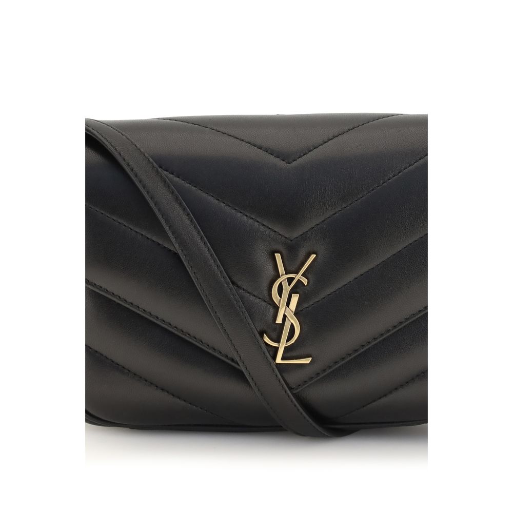 Quilted 2-in-1 Shoulder & Crossbody Bag by Saint Laurent for women in lambskin leather black, chevron & signature features an effortlessly chic silhouette with a secure , ample , and versatile crossbody-strap & shoulder-strap for effortlessly chic everyday luxury.