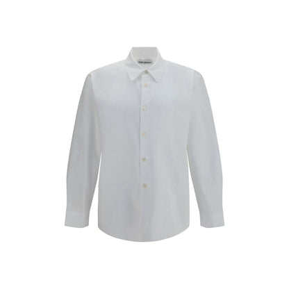 Dress Shirt by Our Legacy for men in lyocell & cotton pearl & white showcases a sharp silhouette, elegantly detailed with a sharp and sharp .