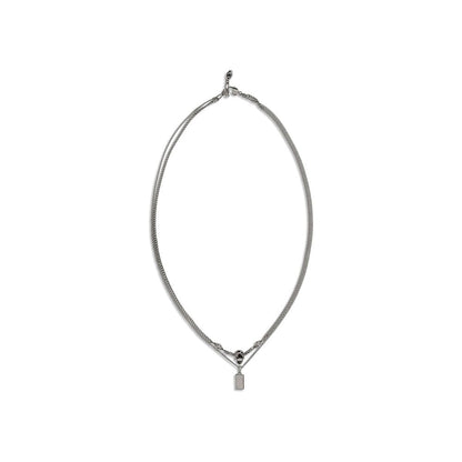Necklace by Alexander McQueen for men in suede leather silver features an resplendent silhouette, showcasing a sophisticated pendant necklace design from the Skull Men's Silver Brass & Rhinestone Necklace collection for a resplendent finish.