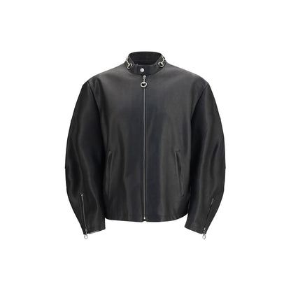 Gucci Horsebit Men's Biker Bos Taurus Bull & Calf Leather Jacket - Black