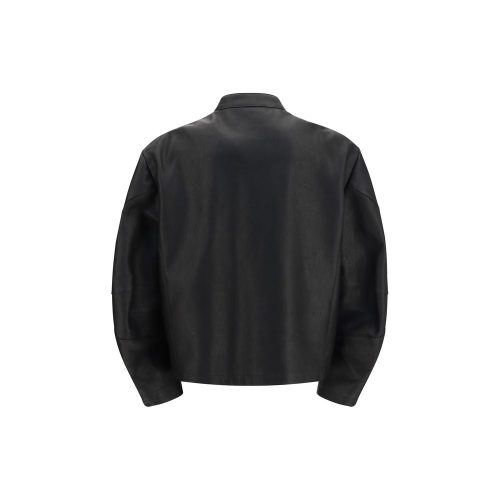 Gucci Horsebit Men's Biker Bos Taurus Bull & Calf Leather Jacket - Black