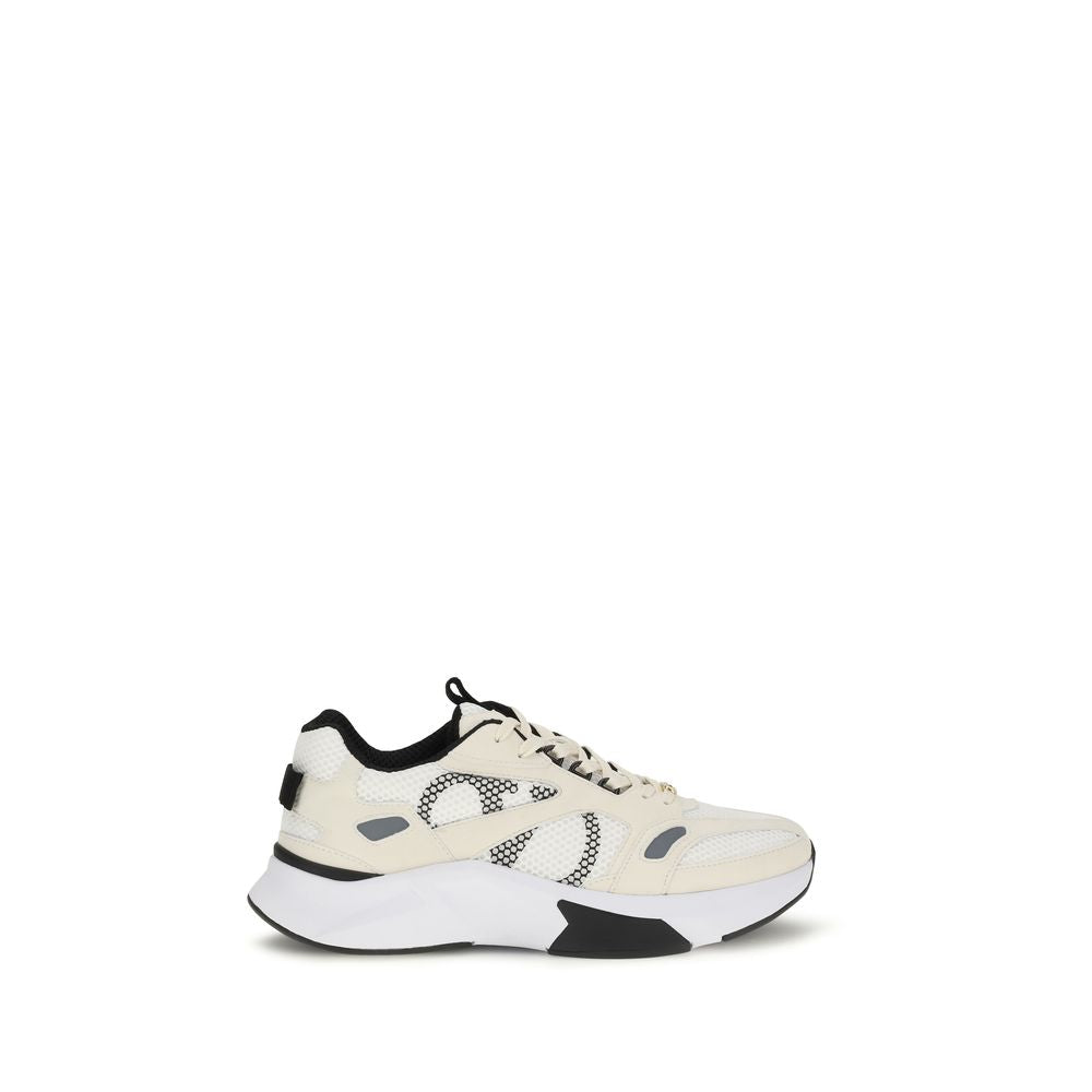 Sneakers by Valentino Garavani for men in suede leather gold, white, signature-print & print features an fashionable silhouette, showcasing the premium V Logo Men's Low Top Suede Leather Sneakers in a fashionable low-top style that offers a fashionable finish for refined style.
