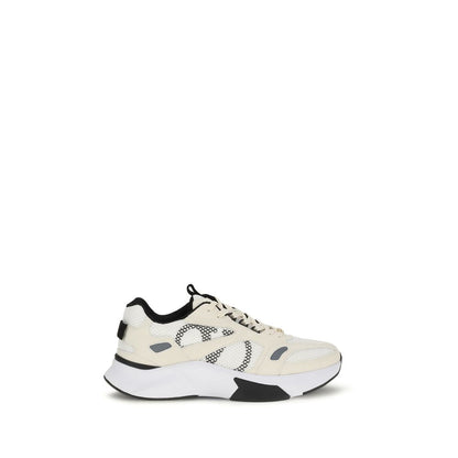 Sneakers by Valentino Garavani for men in suede leather gold, white, signature-print & print features an fashionable silhouette, showcasing the premium V Logo Men's Low Top Suede Leather Sneakers in a fashionable low-top style that offers a fashionable finish for refined style.