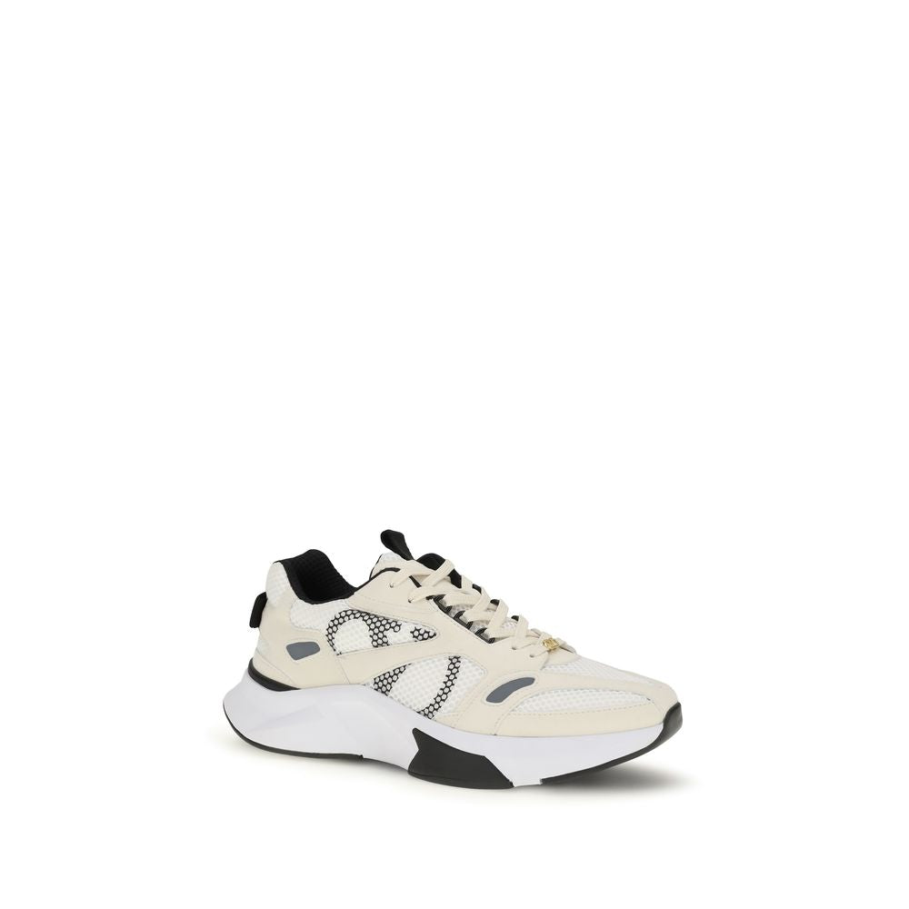 Sneakers by Valentino Garavani for men in suede leather gold, white, signature-print & print features an timeless silhouette from the V Logo Men's Low Top Suede Leather Sneakers collection, showcasing a signature low-top style with an timeless finish.