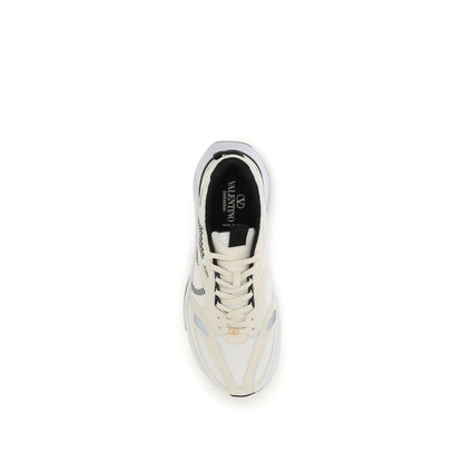 Sneakers by Valentino Garavani for men in suede leather gold, white, signature-print & print features a chic design, perfectly showcasing the chic low-top style of this V Logo Men's Low Top Suede Leather Sneakers.