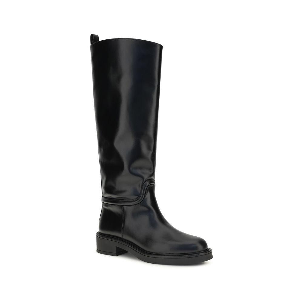 Low-Heel Boots by Stuart Weitzman for women in bos taurus calf leather black features an high-performance silhouette, showcasing the sophisticated design of the Women's Bos Taurus Calf Leather Low-Heel Boots with a low-heel and a refined .