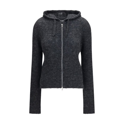 Sweatshirt Hoodie by Our Legacy for women in polyamide merino & alpaca wool gray features a slouchy chic silhouette, detailed with a slouchy chic and a signature hooded neckline for an elevated aesthetic.