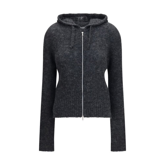 Sweatshirt Hoodie by Our Legacy for women in polyamide merino & alpaca wool gray features a slouchy chic silhouette, detailed with a slouchy chic and a signature hooded neckline for an elevated aesthetic.