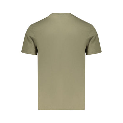 T-Shirt by Calvin Klein for men in cotton green & signature showcases a unassuming silhouette, artfully detailed with a refined crew neckline and unassuming for a sophisticated, contemporary look.