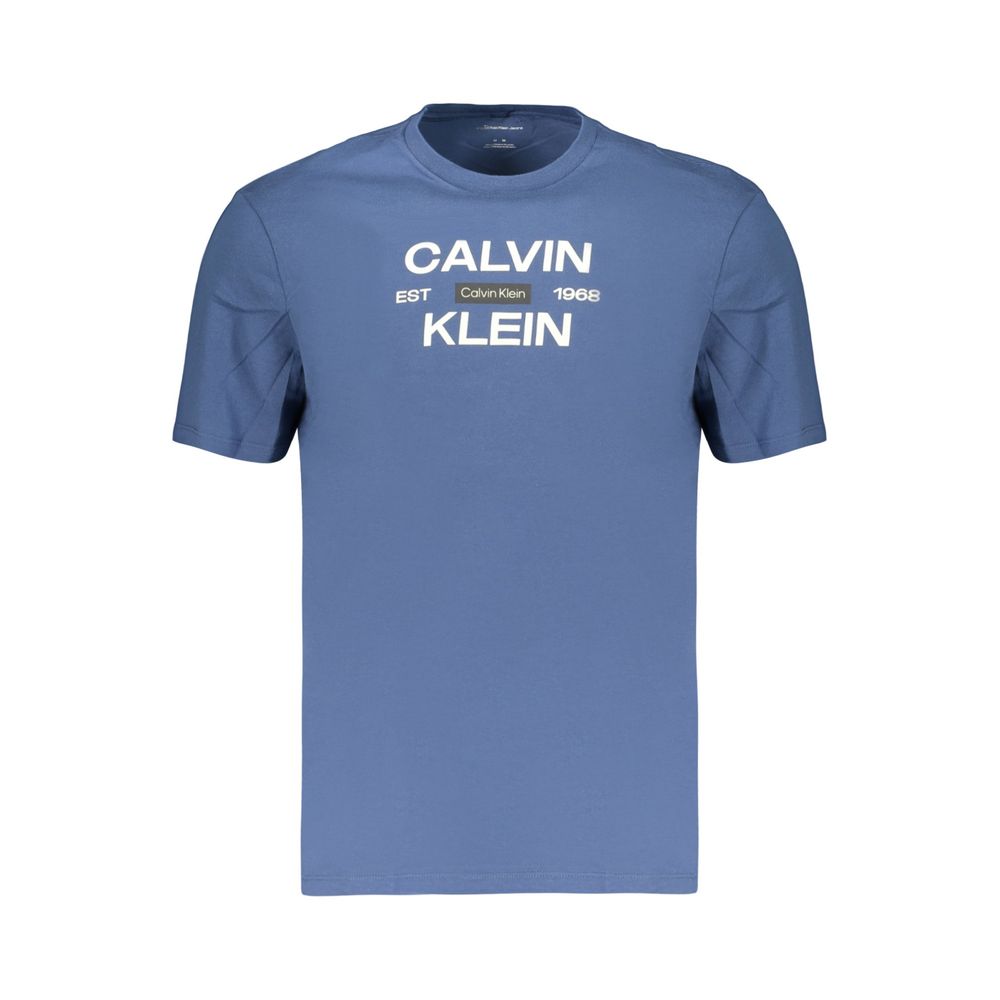 Calvin Klein Men's Crew Neck Denim Cotton T-Shirt - Blue Print