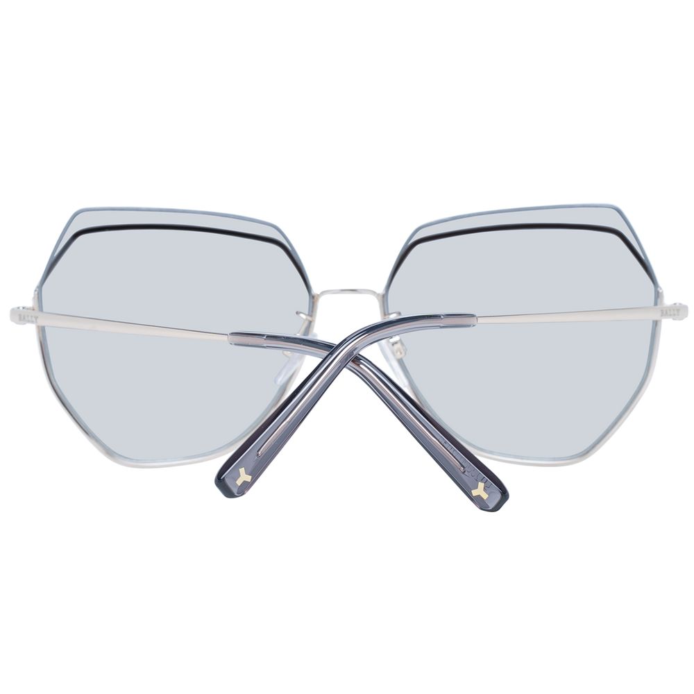 Sunglasses by Bally for women in rose-gold features an ethereal half-rim trapezium frame design with rose-gold coloured frame frames and mirrored category-2-medium-tint lens for a ethereal finish.