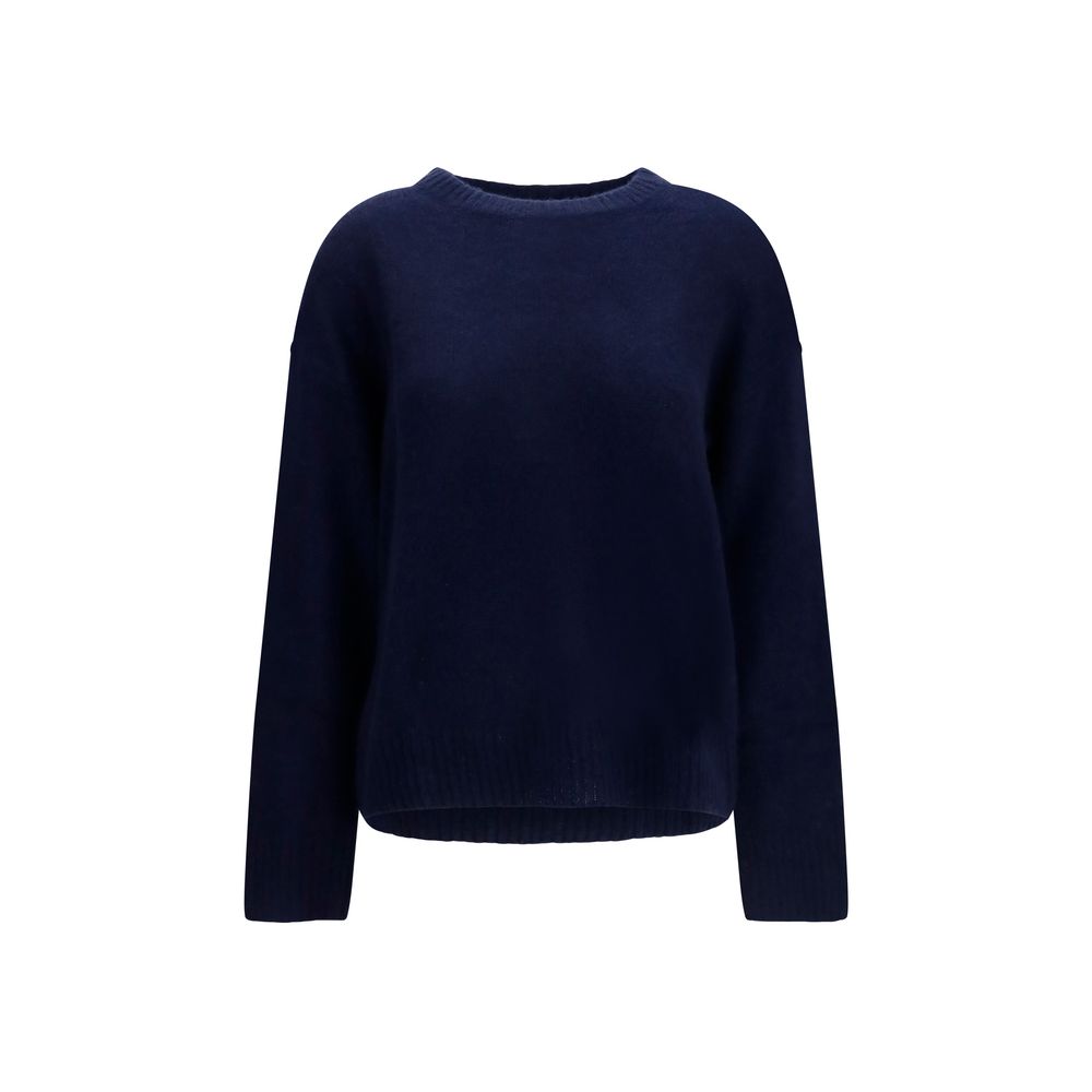 This Sweater by Lisa Yang for women in cashmere silk & capra leather blue presents a understated silhouette, featuring a sophisticated crew neckline and long-sleeve for a understated finish.