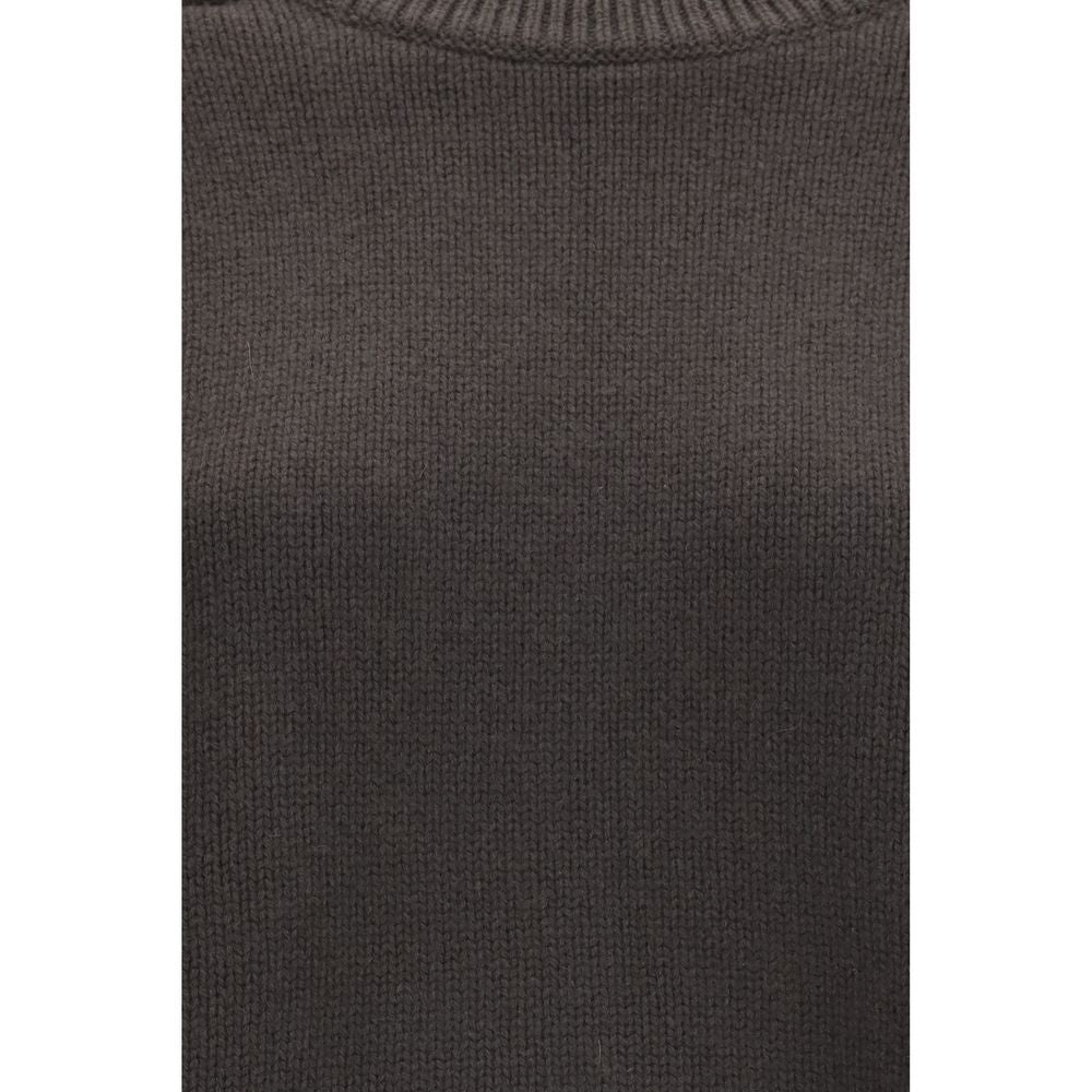 Sweater by Lisa Yang for women in cashmere & capra leather brown showcases a discreet silhouette, finished with a discreet and for a discreet look.