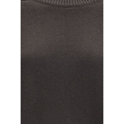 Sweater by Lisa Yang for women in cashmere & capra leather brown showcases a discreet silhouette, finished with a discreet and for a discreet look.