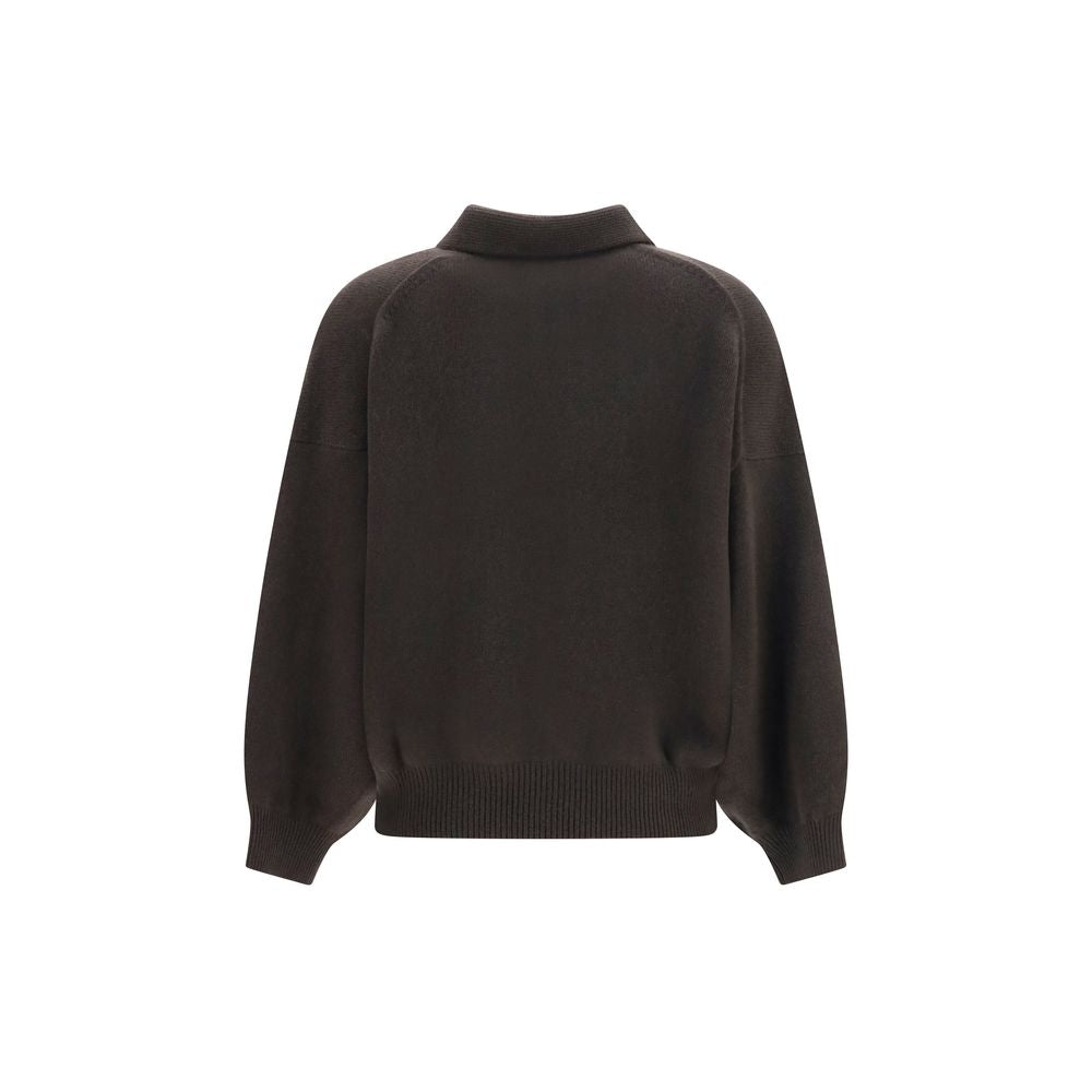 Sweater by Lisa Yang for women in cashmere & capra leather brown & natural showcases a sumptuous silhouette, artfully finished with a sumptuous and for a sophisticated, sumptuous look.