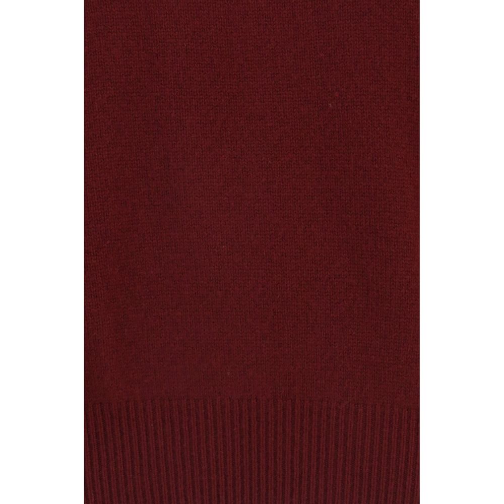 Sweater by Lisa Yang for women in cashmere & capra leather bordeaux showcases a discreet silhouette, finished with a discreet and for a discreet look.