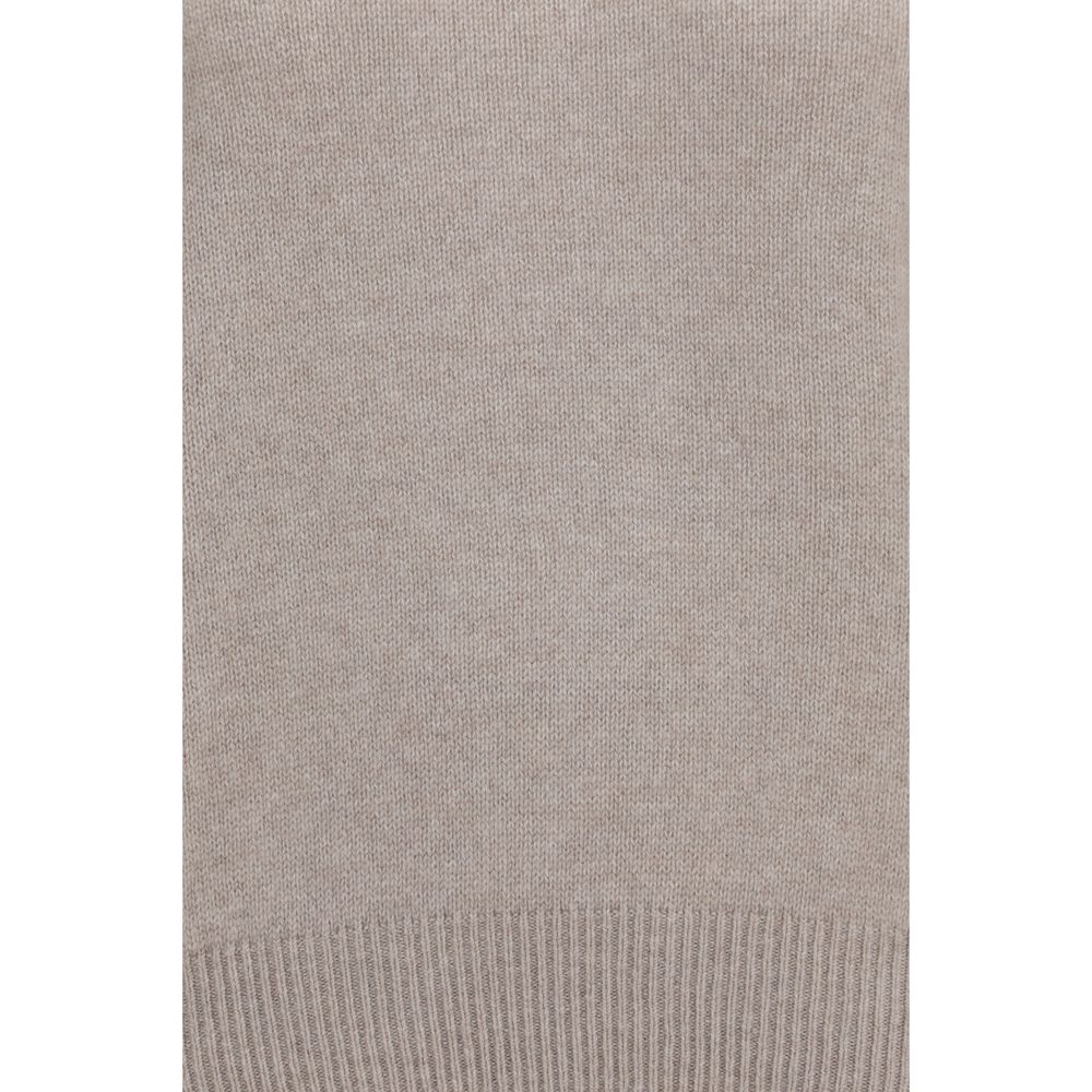 Sweater by Lisa Yang for women in cashmere & capra leather beige showcases a downtown chic silhouette, artfully finished with a downtown chic crew neckline and for a sophisticated, high-end look.