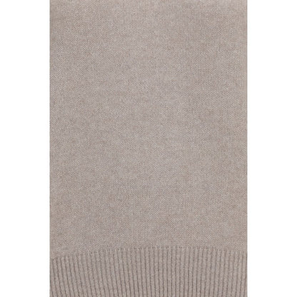Sweater by Lisa Yang for women in cashmere & capra leather beige showcases a downtown chic silhouette, artfully finished with a downtown chic crew neckline and for a sophisticated, high-end look.