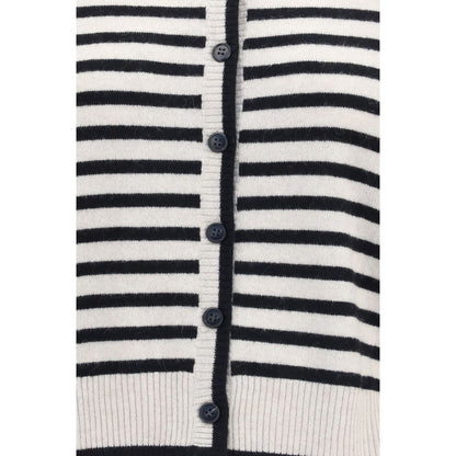 Cardigan by Lisa Yang for women in cashmere & capra leather multicolor, patterned & striped showcases a luxurious silhouette, meticulously detailed with a sophisticated and for a refined finish.
