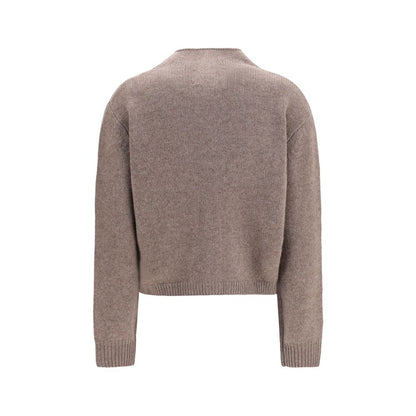 Cardigan by Lisa Yang for women in cashmere & capra leather beige presents a textural silhouette, artfully finished with a textural round neckline and for a sophisticated, textural look.