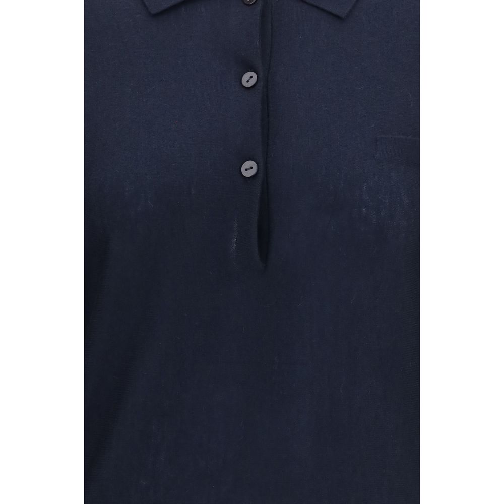 Sweater by Lisa Yang for women in cashmere & capra leather blue showcases an masterful silhouette, artfully detailed with a masterful and for a sophisticated, premium finish.