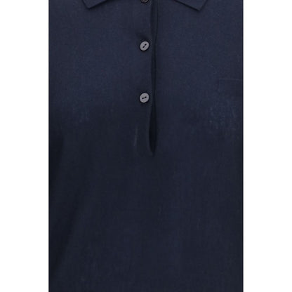 Sweater by Lisa Yang for women in cashmere & capra leather blue showcases an masterful silhouette, artfully detailed with a masterful and for a sophisticated, premium finish.