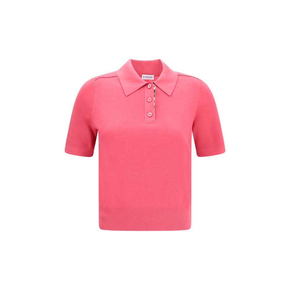 Polo Shirt by Burberry for women in merino wool multicolor presents a crisp silhouette, artfully detailed with a crisp three-quarter-sleeve and crisp .