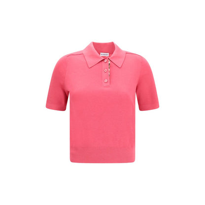 Polo Shirt by Burberry for women in merino wool multicolor presents a crisp silhouette, artfully detailed with a crisp three-quarter-sleeve and crisp .