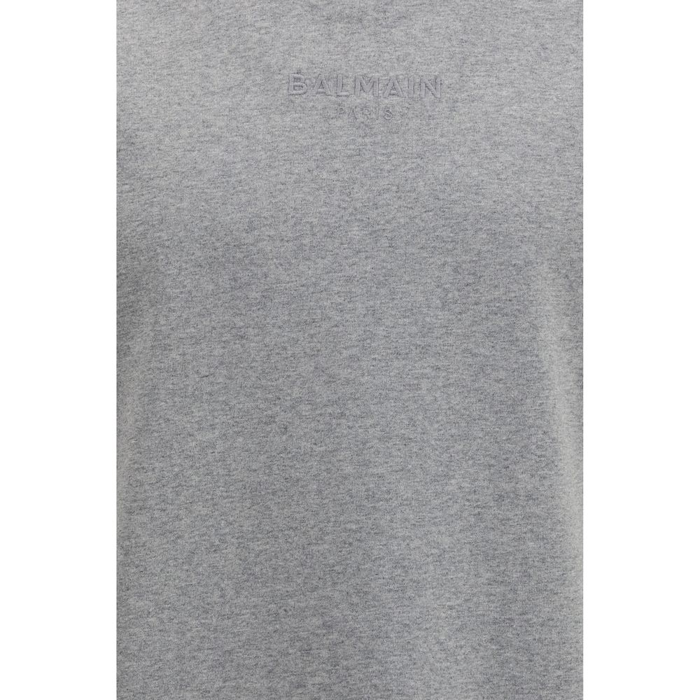 T-Shirt by Balmain for men in cotton gray features an edgy silhouette, meticulously detailed with a sophisticated and for a truly edgy finish.