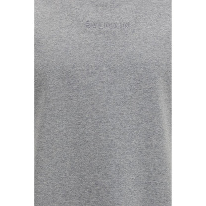 T-Shirt by Balmain for men in cotton gray features an edgy silhouette, meticulously detailed with a sophisticated and for a truly edgy finish.